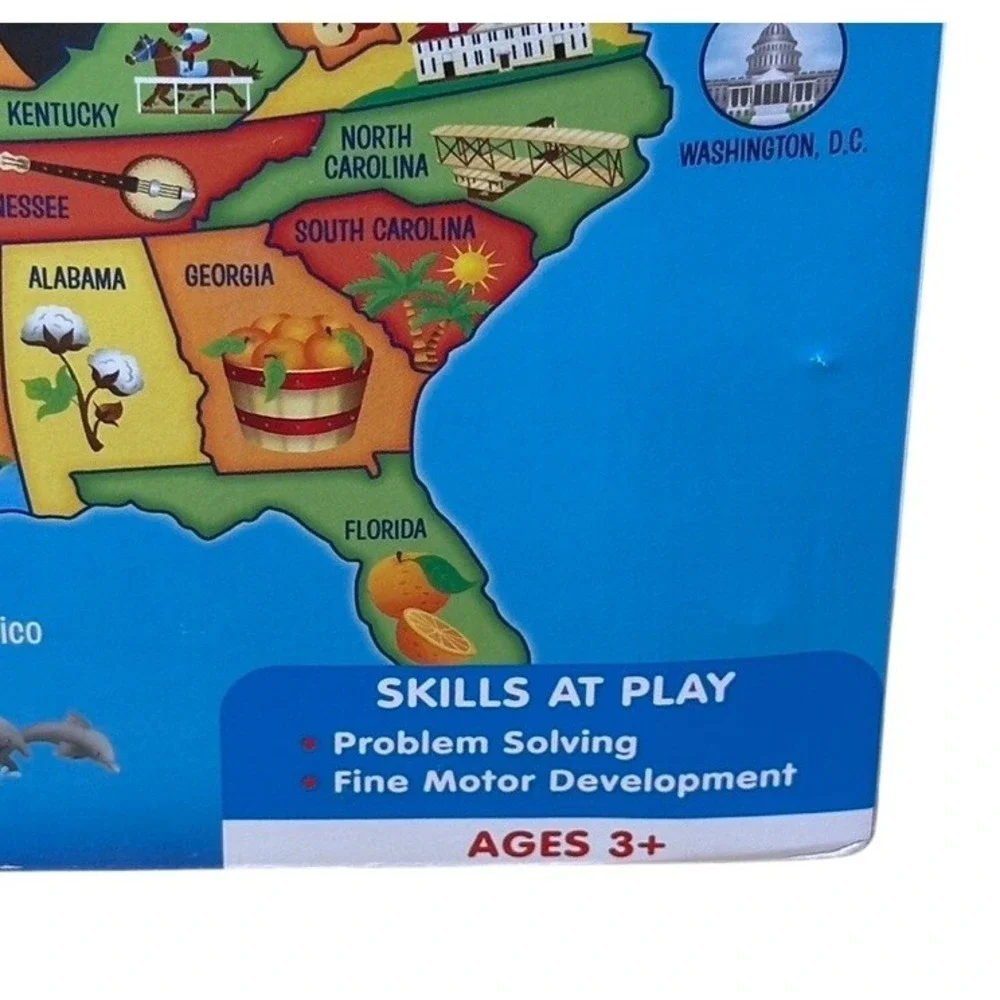 Melissa & Doug USA Map Floor Puzzle 42 Pieces Kids Geography Learning Toy 3+